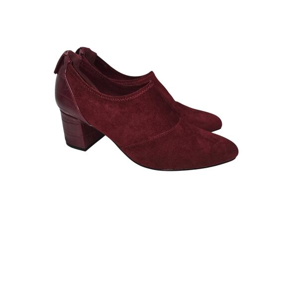 Bella vita Women's Fashion Boot Block Heel Burgundy Suede Size 6.5 - Picture 1 of 6